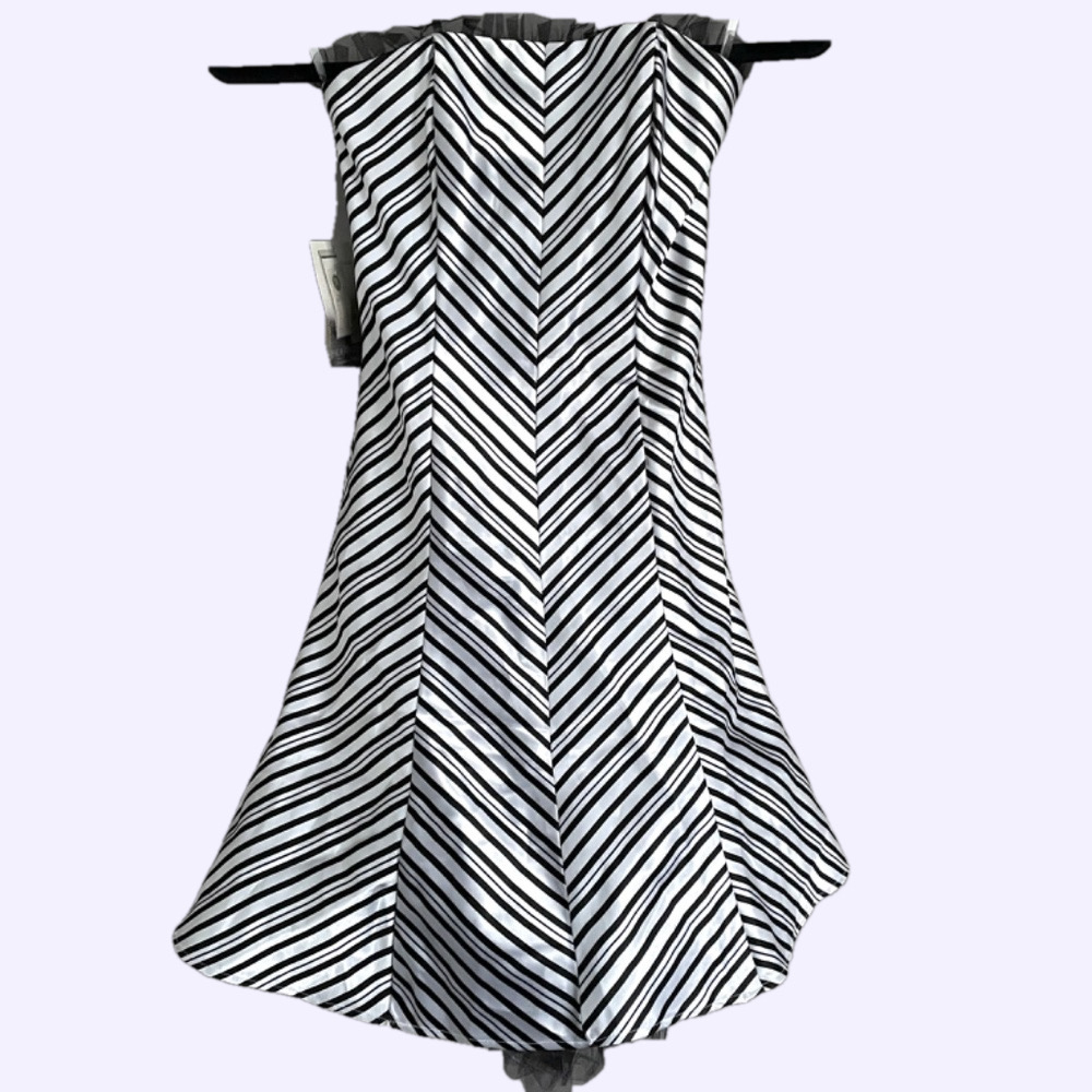 Vintage Jessica McClintock for Gunne Sax Chevron Strapless Mini Dress - 1 🇺🇸